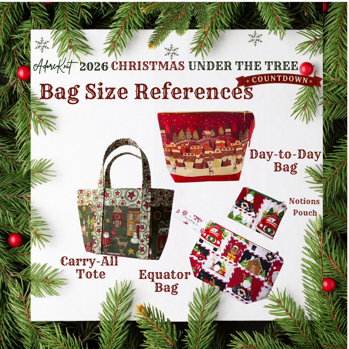2026 Christmas Under the Tree Countdown | Christmas Stitch Marker Advent | AdoreKnit