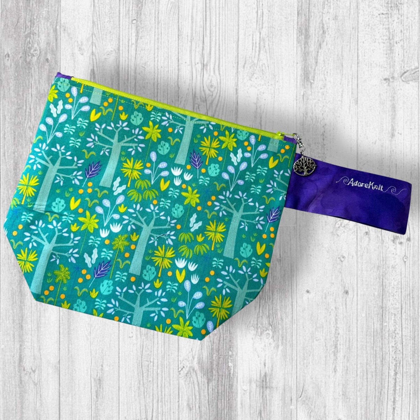 Nothing Suspicious in These Woods Project Bag | Butterfly and Forest Knitting Bag