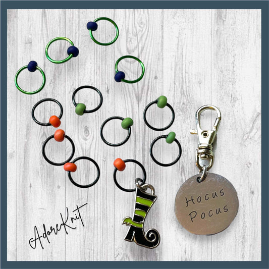 Hocus Pocus Progress and Stitch Markers