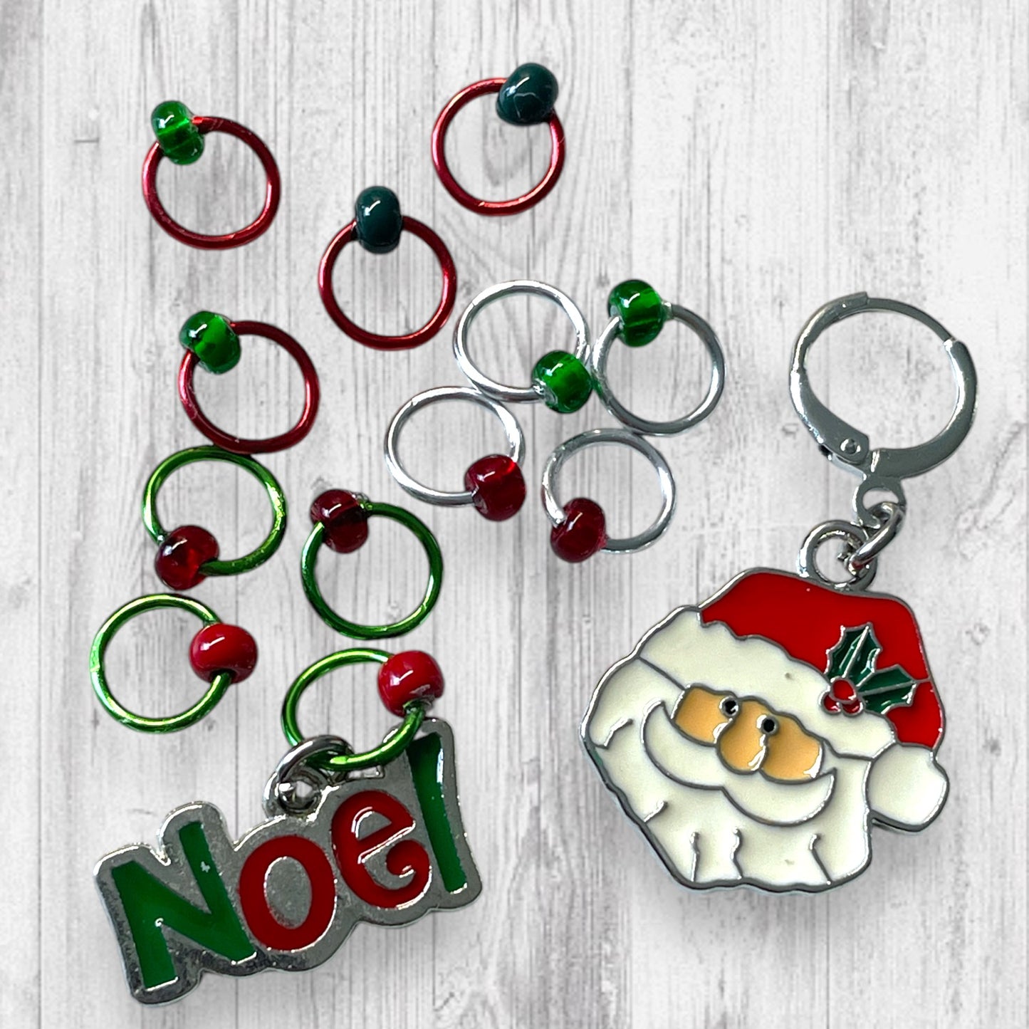 Noel Santa Progress and Stitch Markers