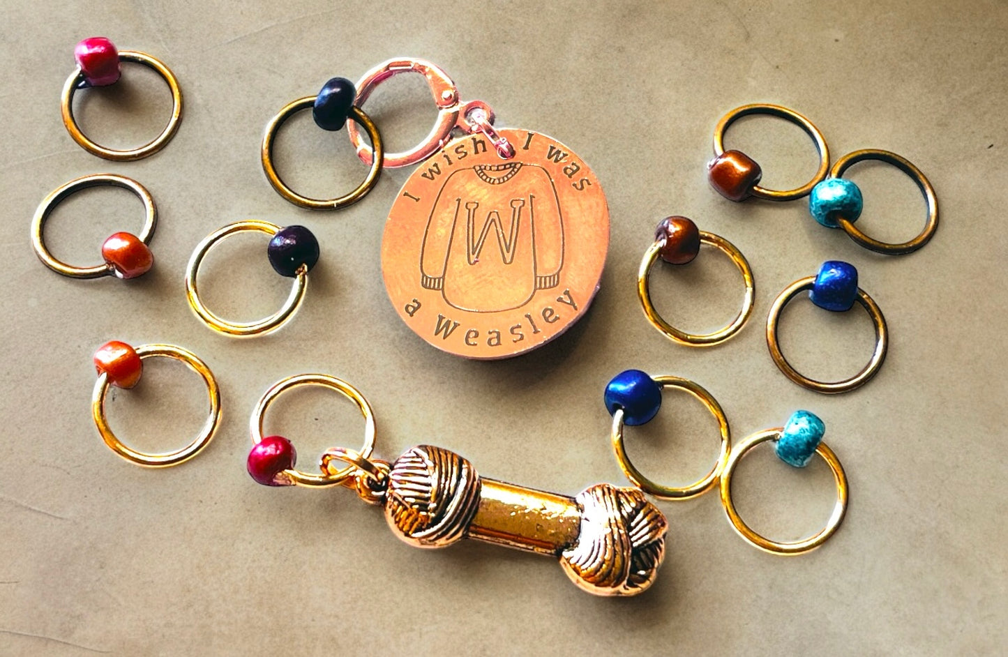 I Wish I Was A Weasley Progress and Stitch Marker Set - AdoreKnit