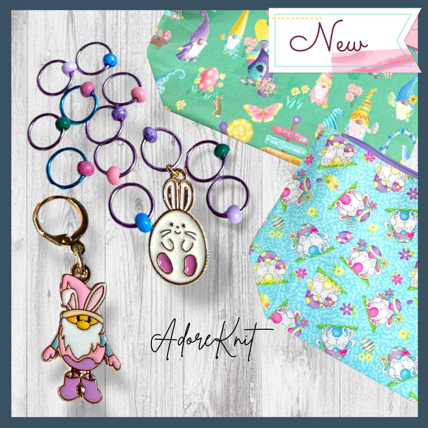 Gnomebody Found the Eggs Progress and Stitch Markers