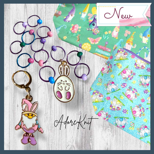 Gnomebody Found the Eggs Progress and Stitch Markers