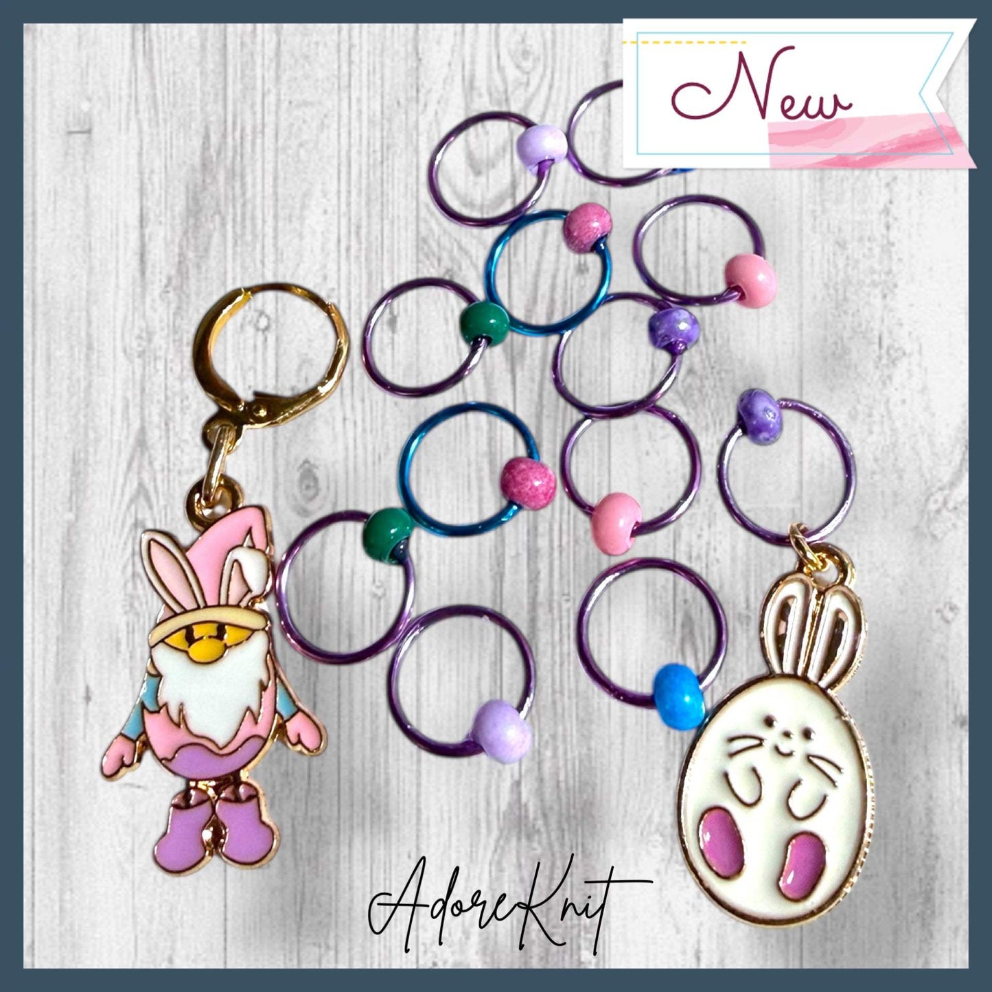 Gnomebody Found the Eggs Progress and Stitch Markers