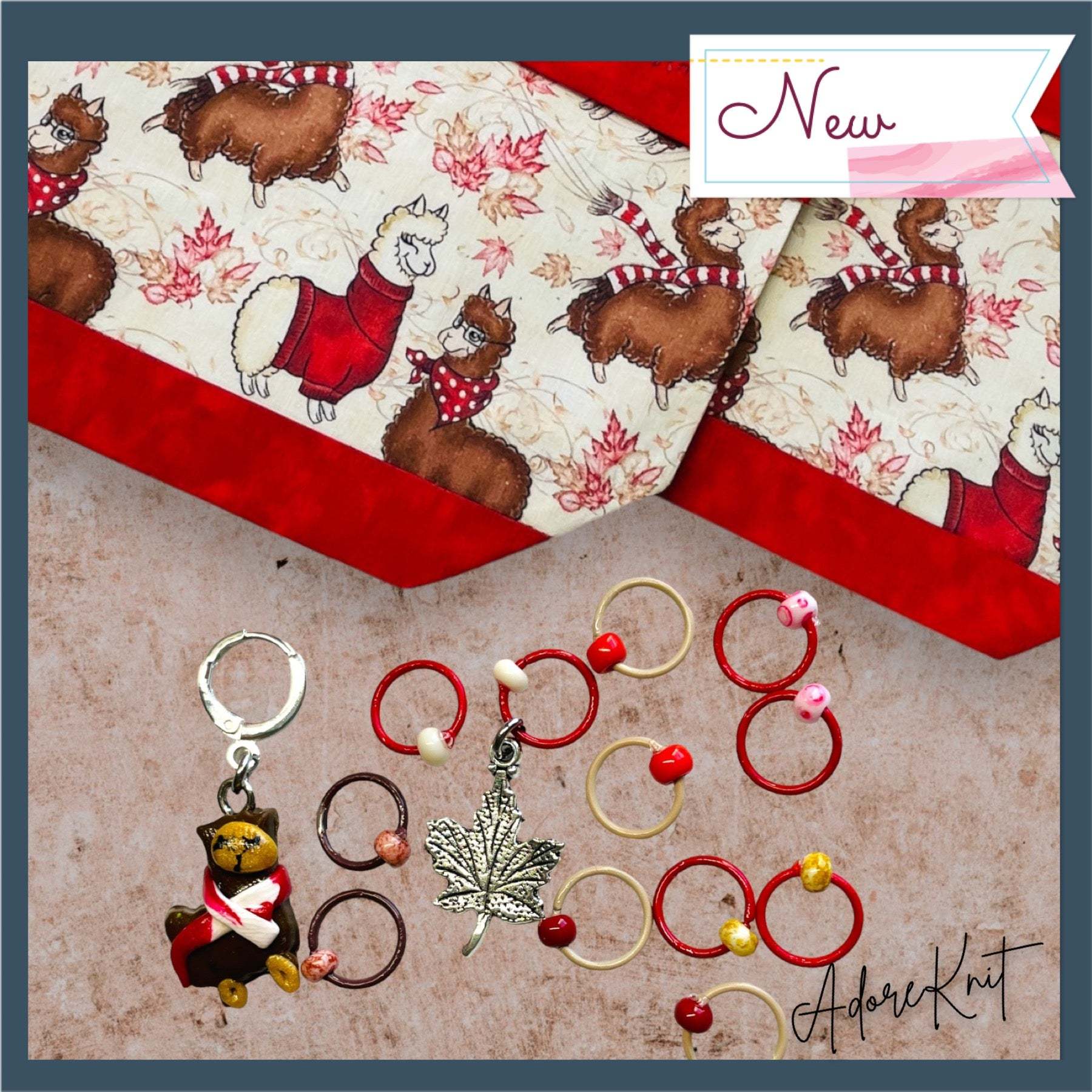 Alpacas in Scarves Project Bag - AdoreKnit