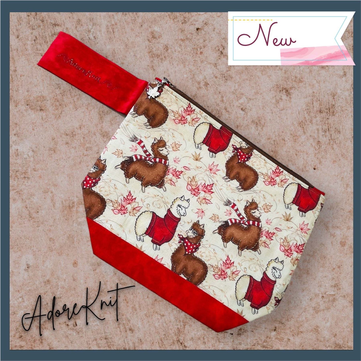 Alpacas in Scarves Project Bag - AdoreKnit