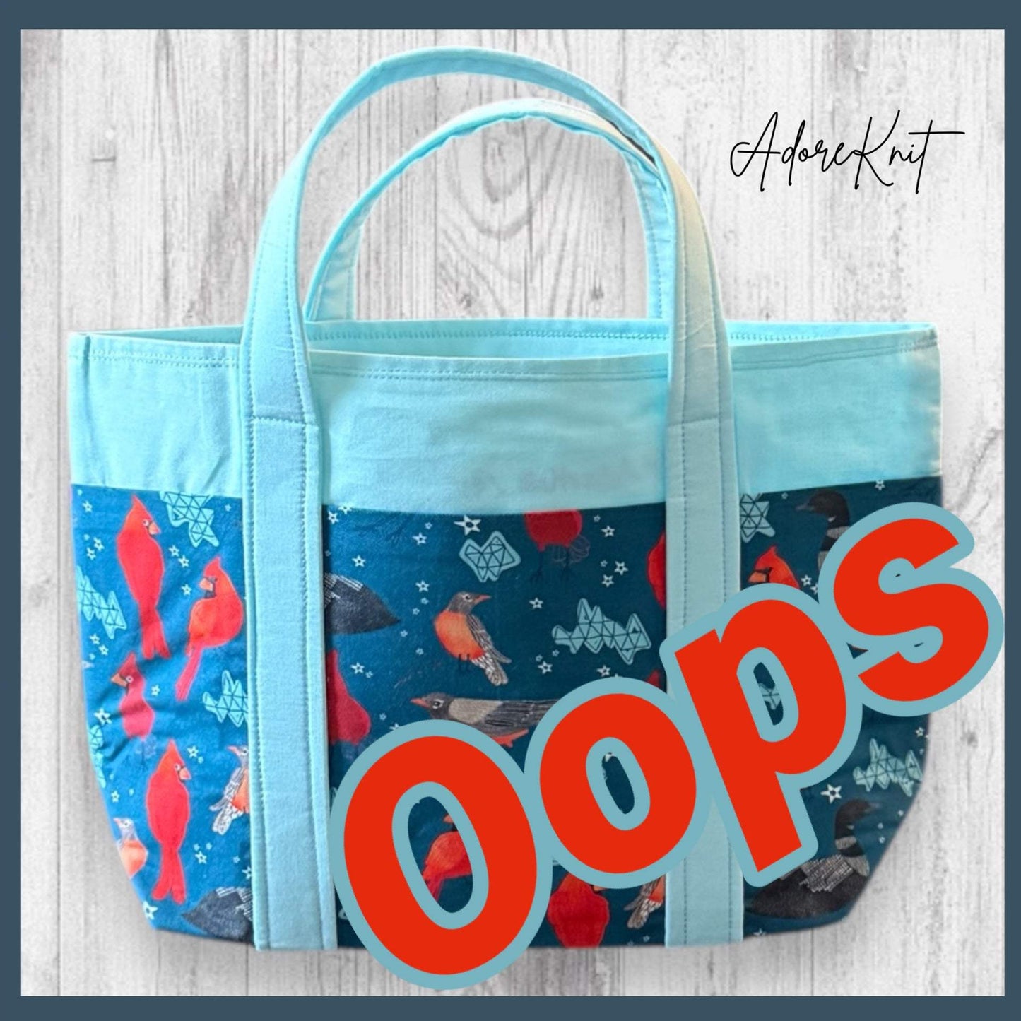 Red Feathers Warm Hearts Project Bag