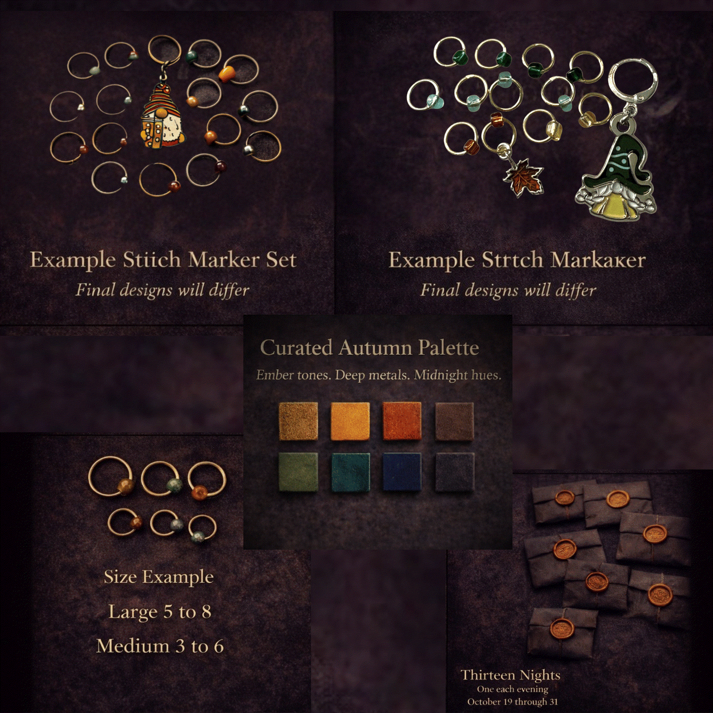 2026 Gnocturnal Gnome Halloween Club | 13 Night Luxury Stitch Marker Countdown