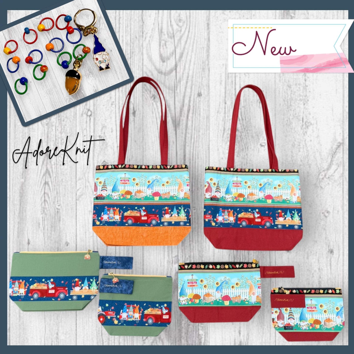 Gnomegrown Harvest Progress and Stitch Marker Set