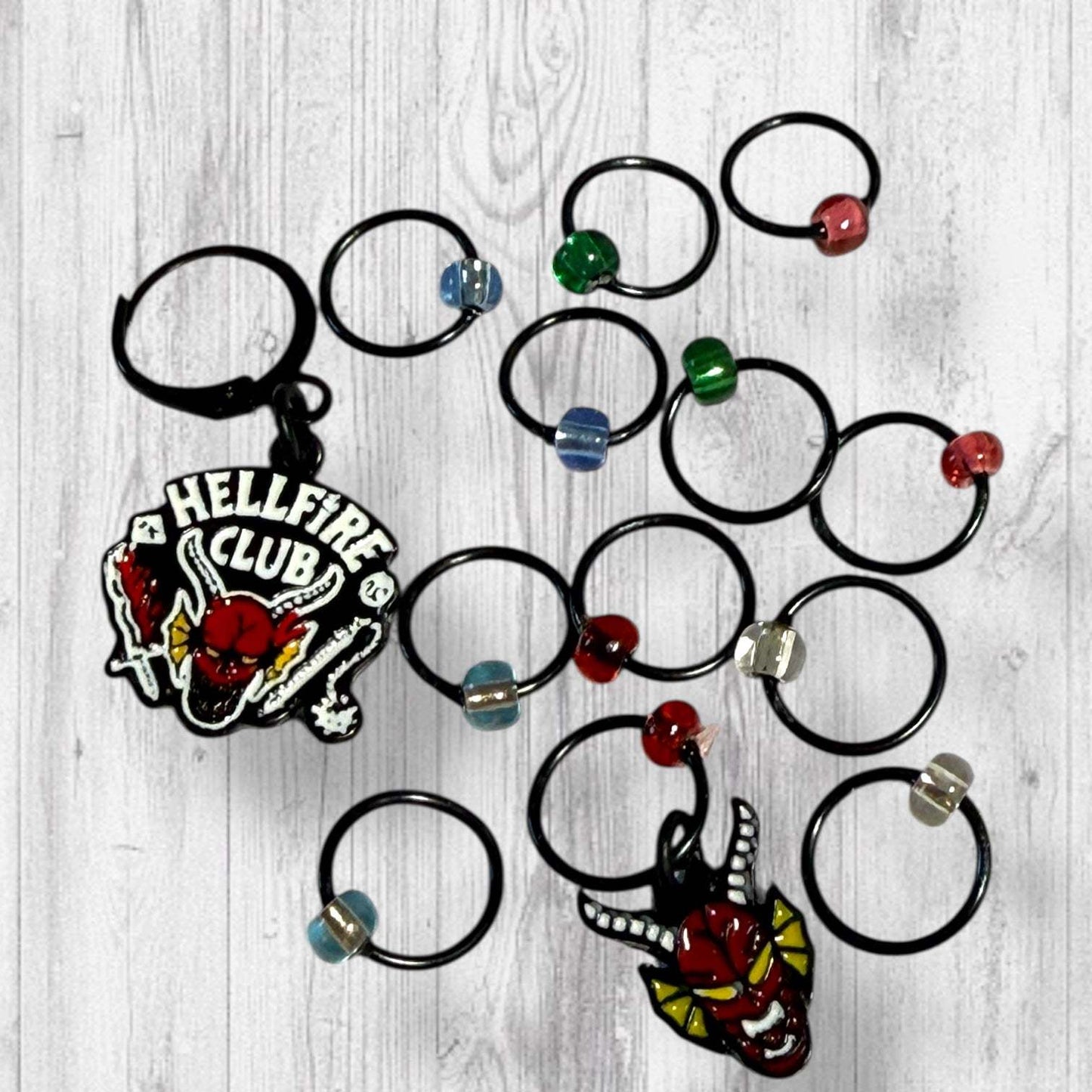 80s D & D Club Progress and Stitch Markers