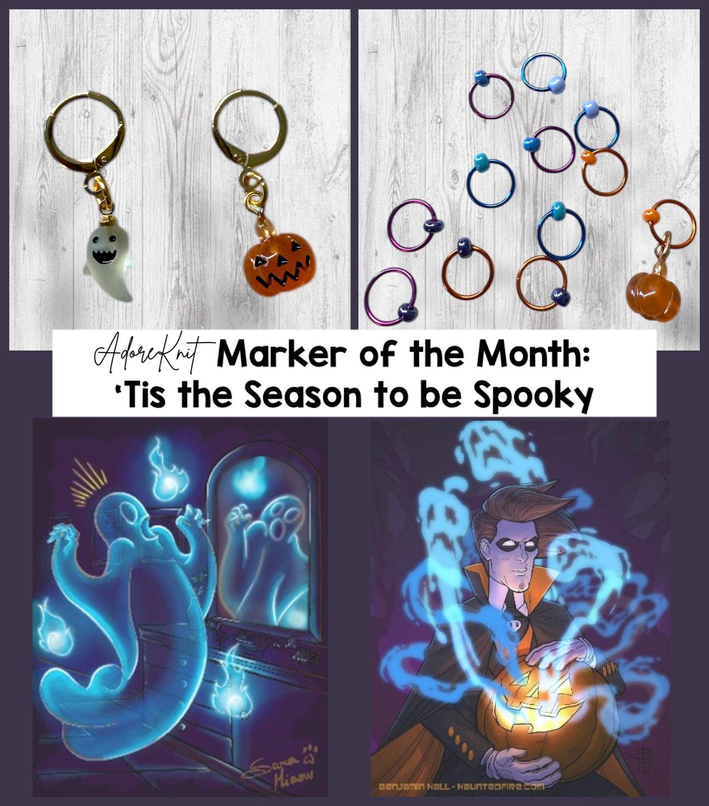 'Tis the Season to be Spooky Progress and Stitch Markers