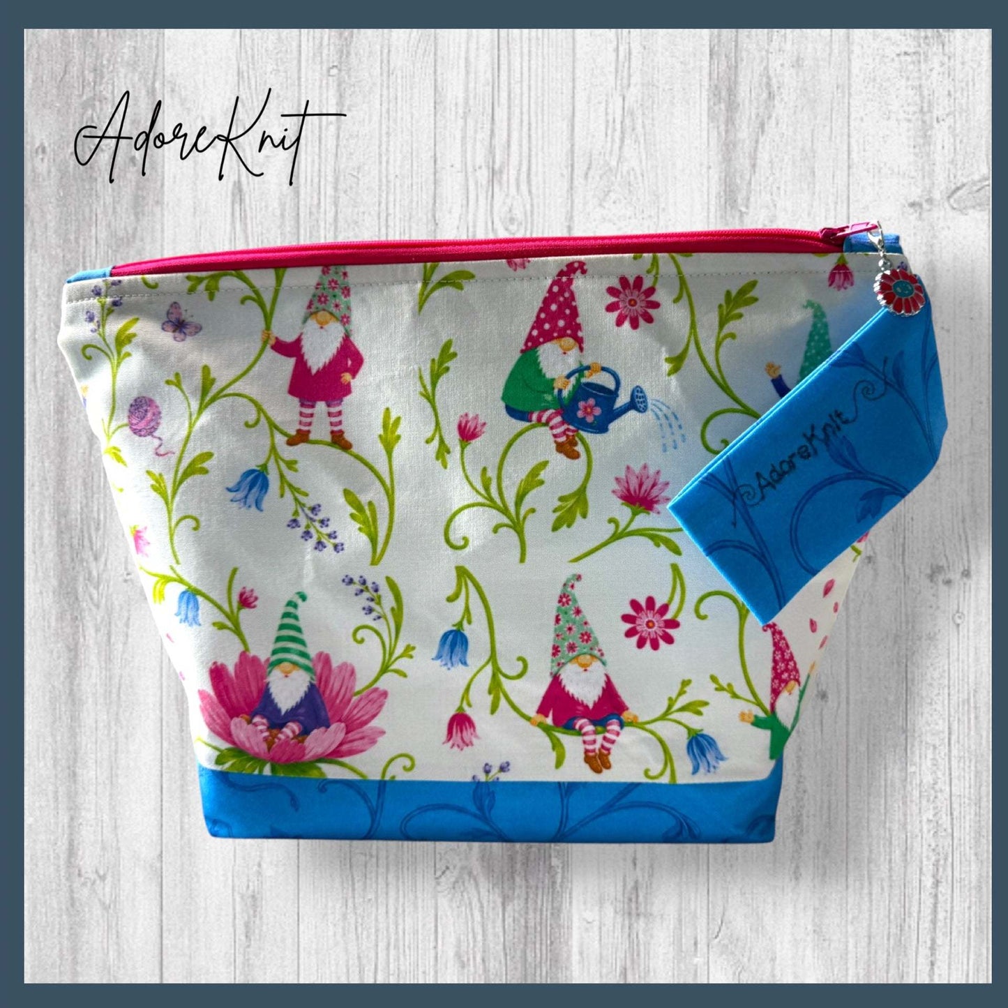 Pages, Petals & Purls Gnomes Project Bag