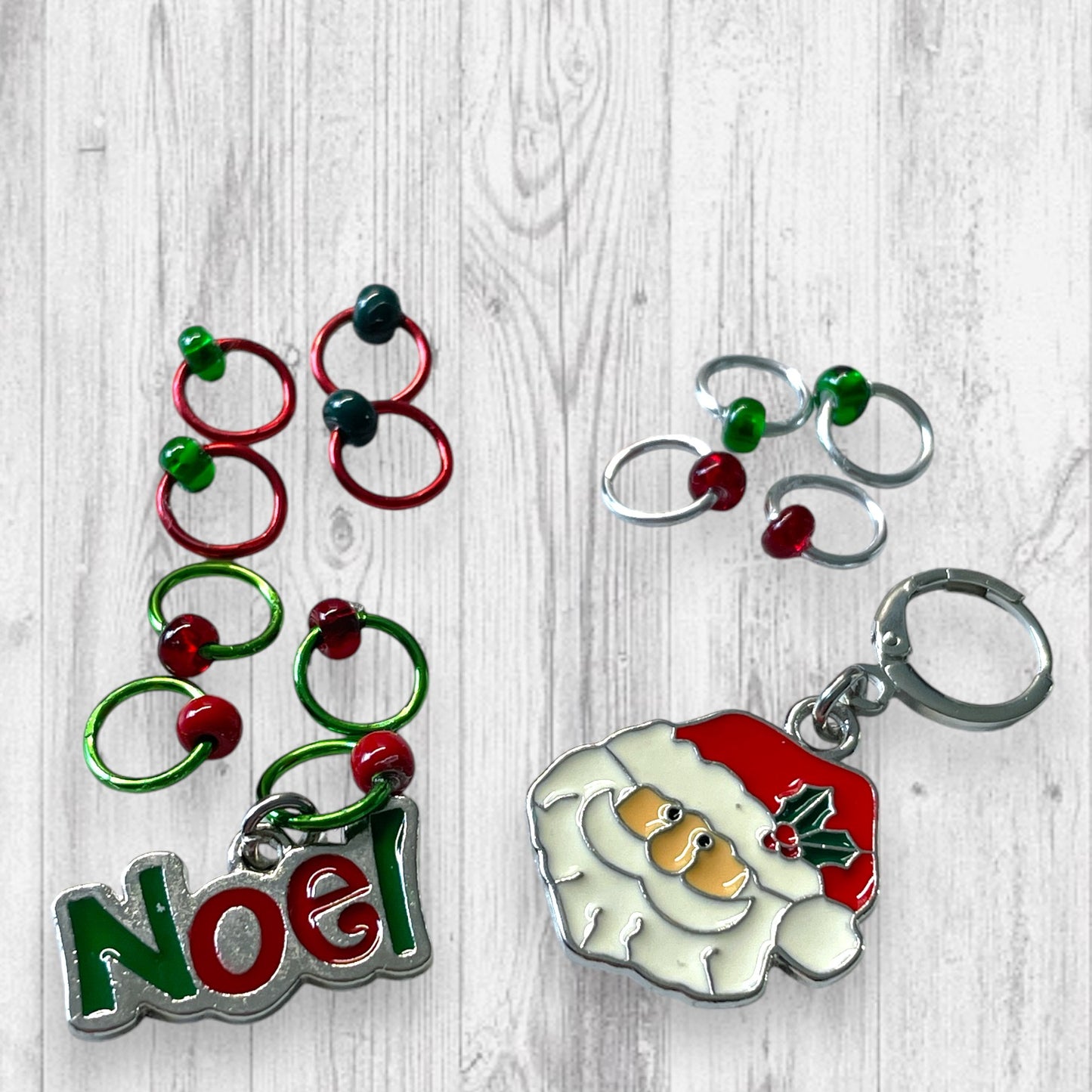 Noel Santa Progress and Stitch Markers