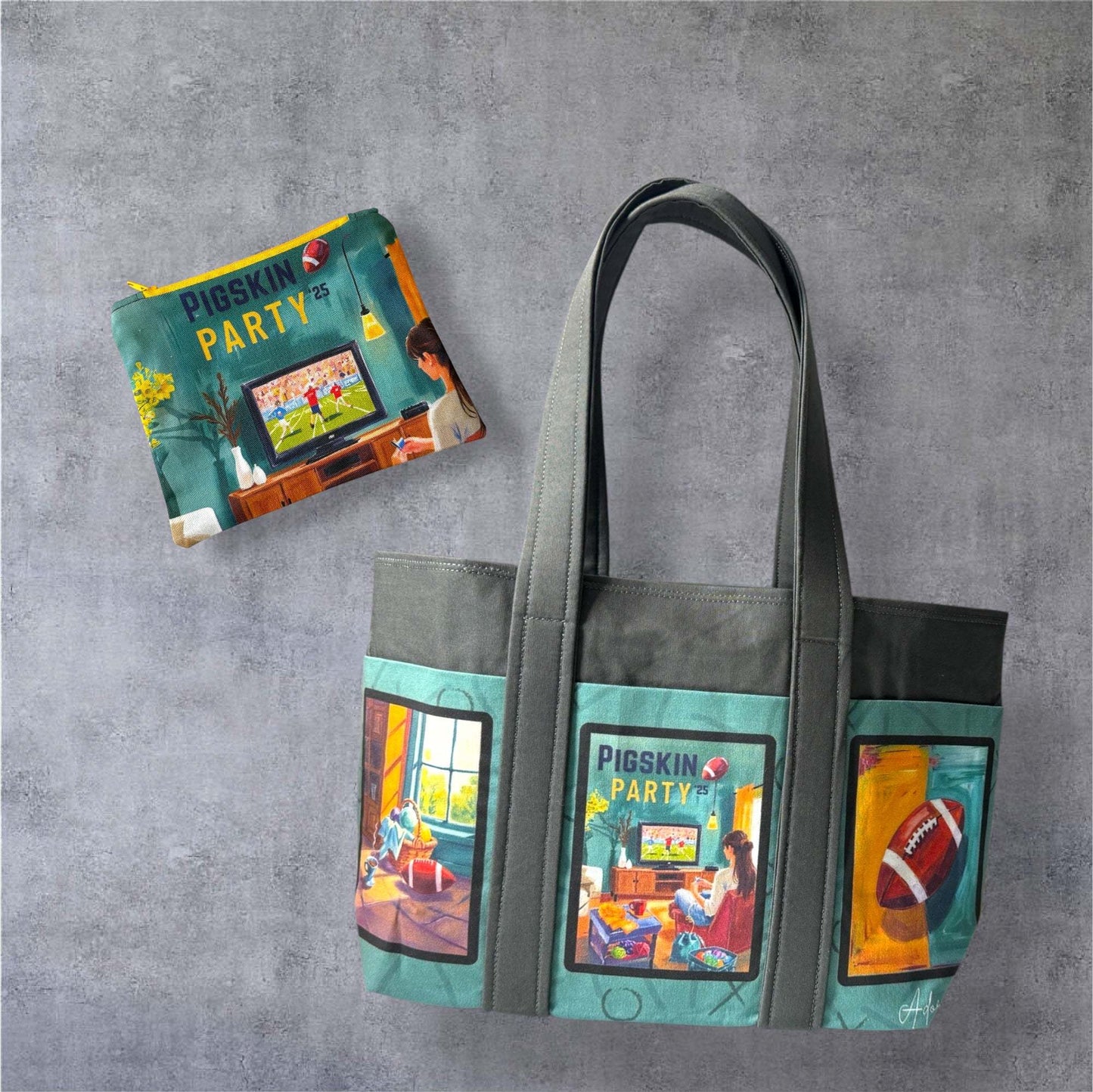 AdoreKnit 2025 Exclusive Pigskin Party Project Tote Bag