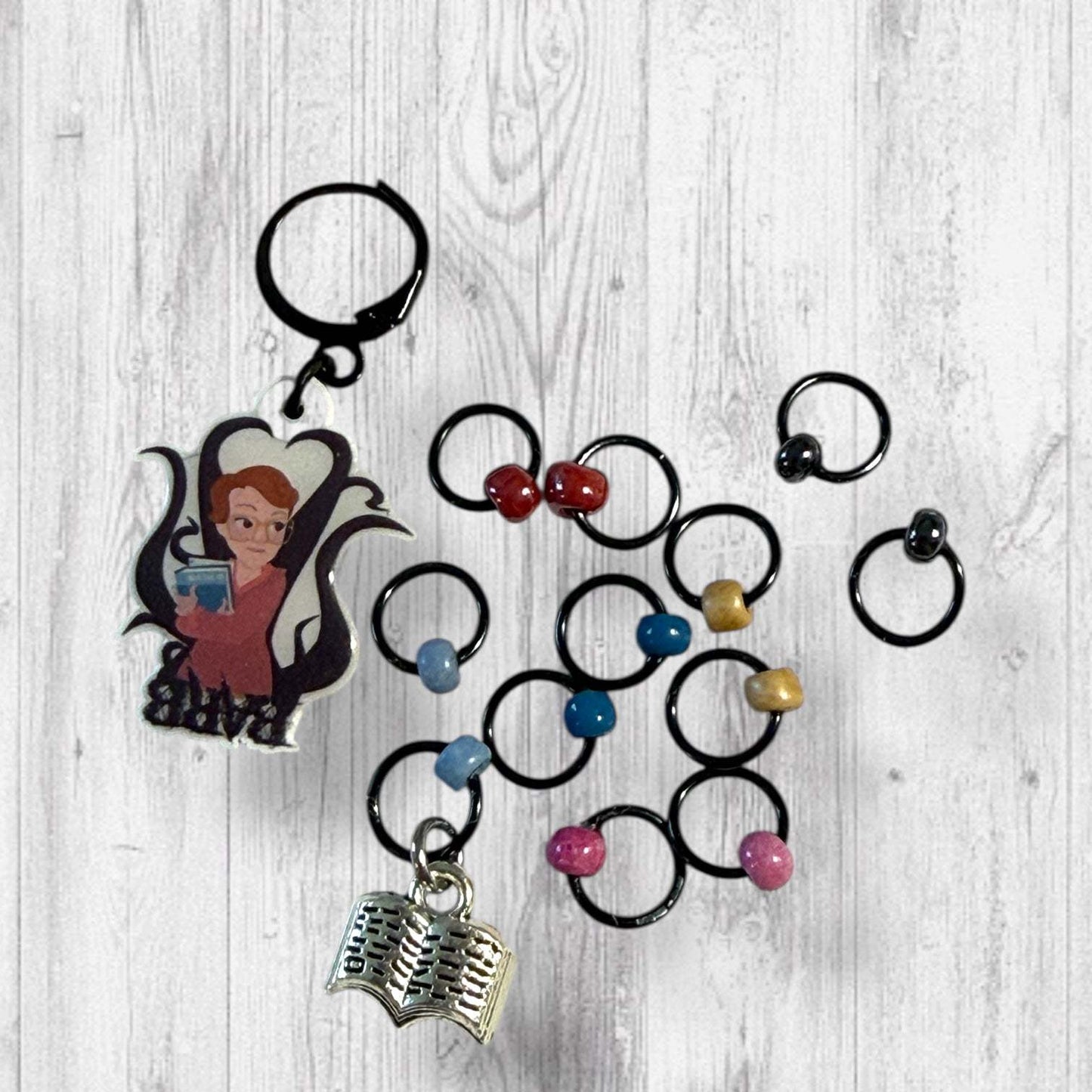 Brave Bookish Bestie Progress and Stitch Markers