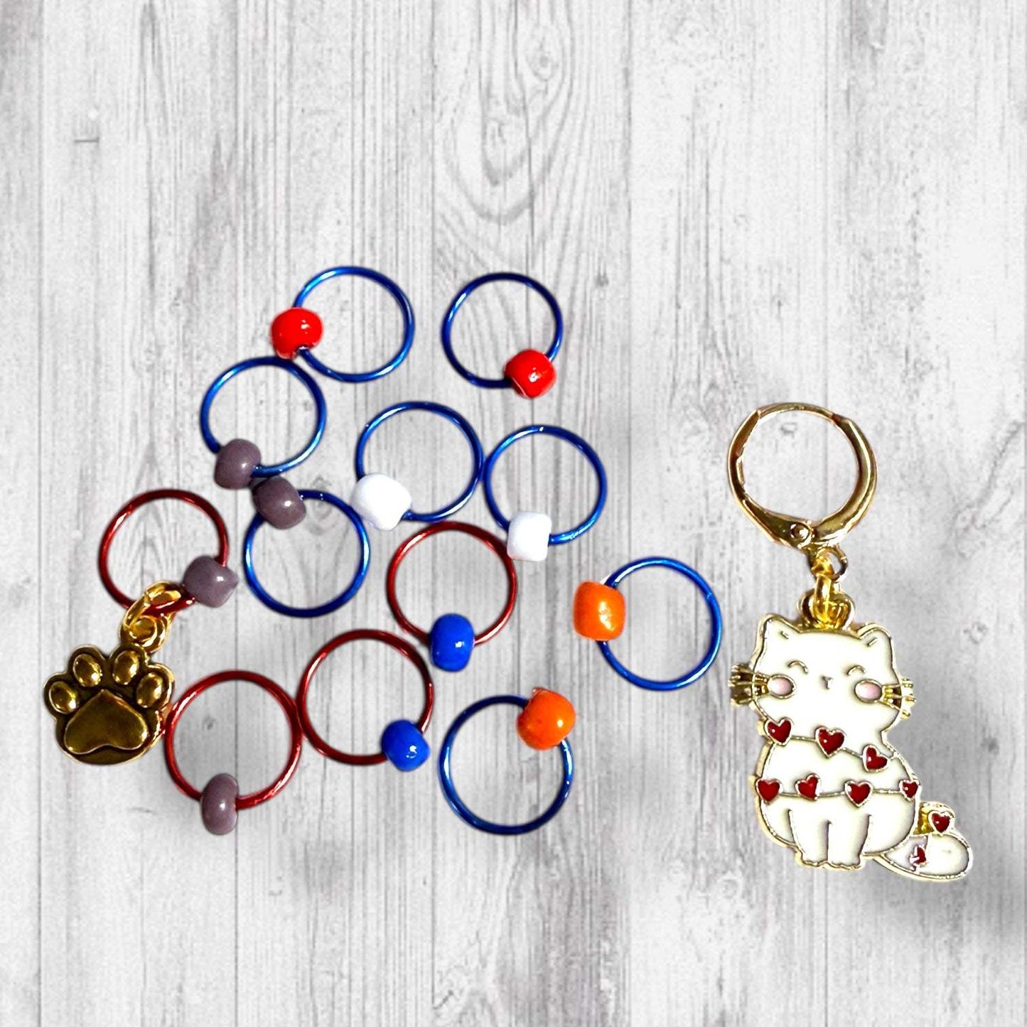 Wrapped & Whiskered Progress & Stitch Markers