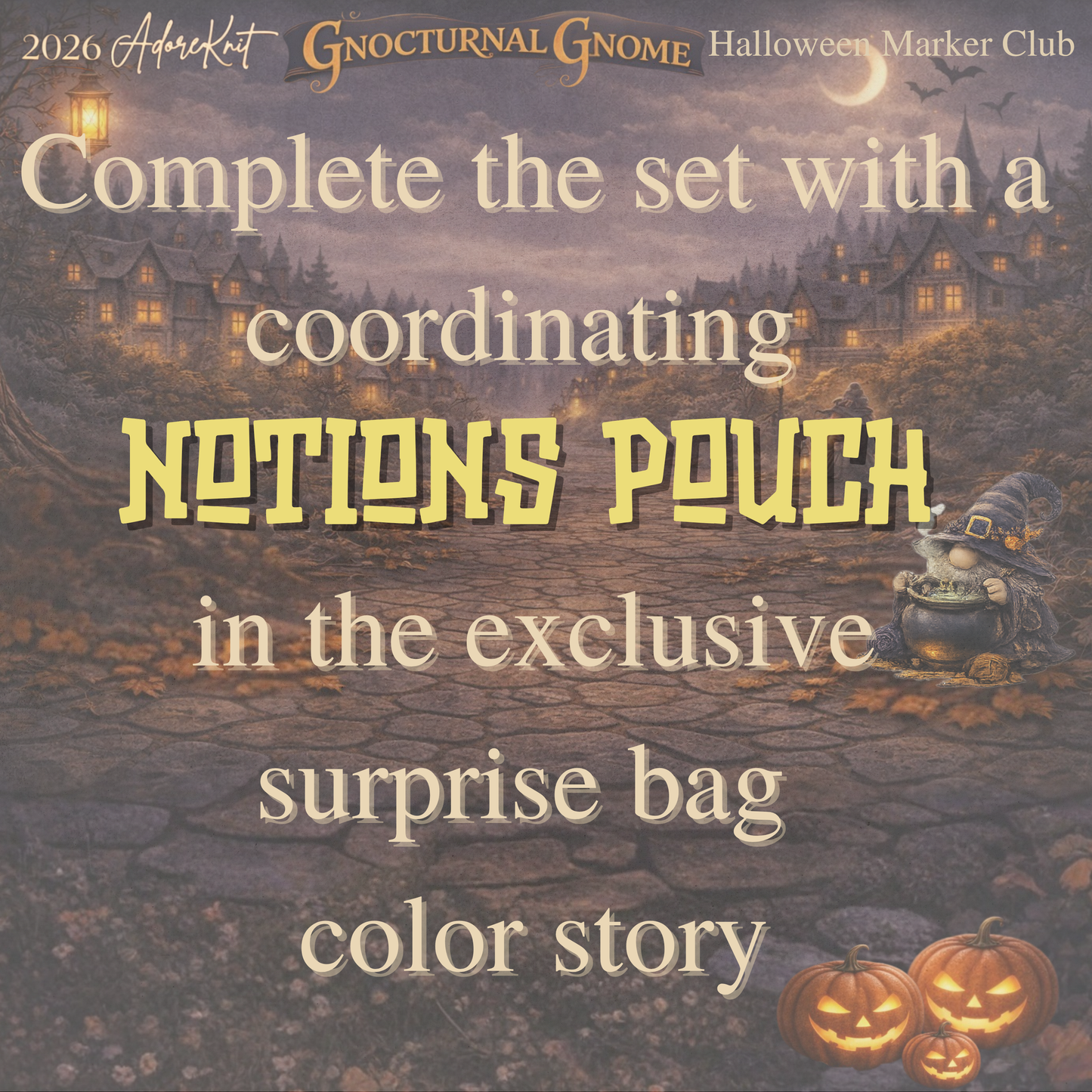 2026 Gnocturnal Gnome Halloween Club | 13 Night Luxury Stitch Marker Countdown