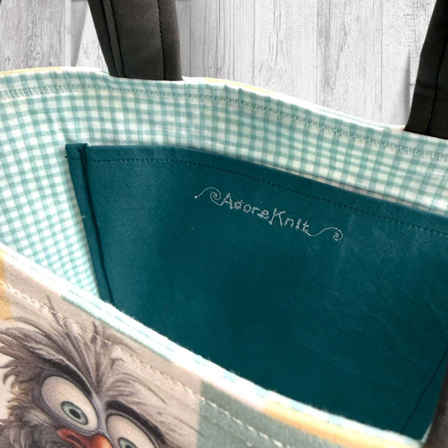 Feathered Fury Knitting Project Bag | Funny Bird Yarn Bag