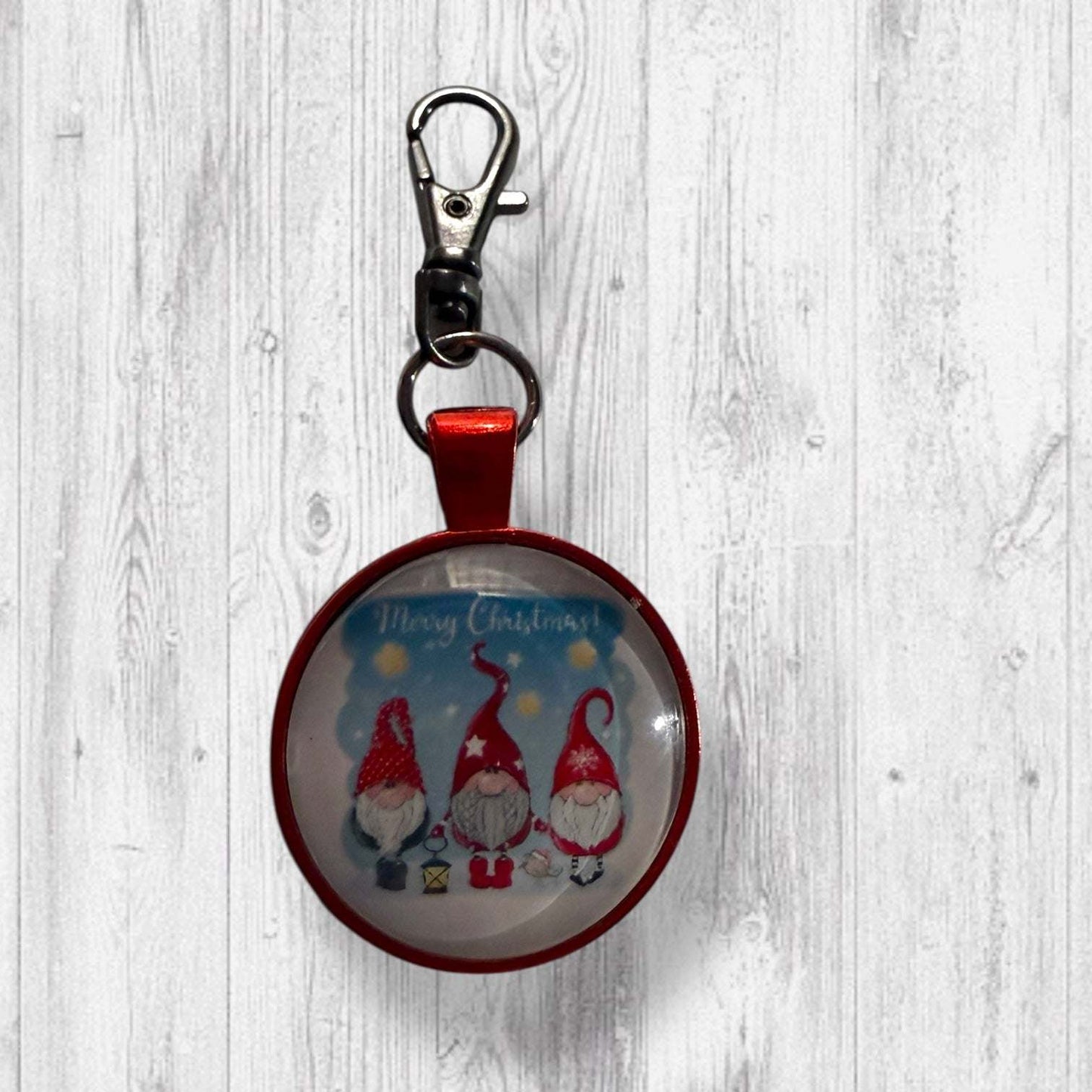 Happy Gnome Christmas Stitch Marker Set | Christmas Gnome Progress Keeper | Holiday Knitting Markers