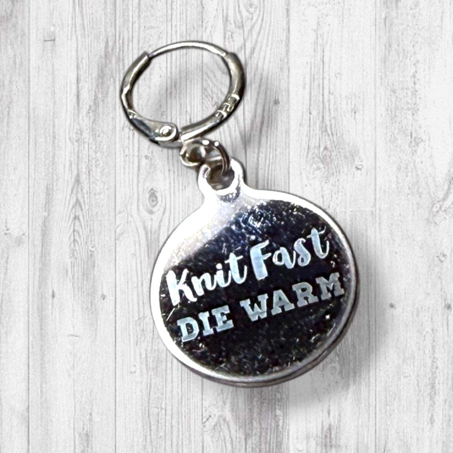 Knit Fast Die Warm Progress and Stitch Markers