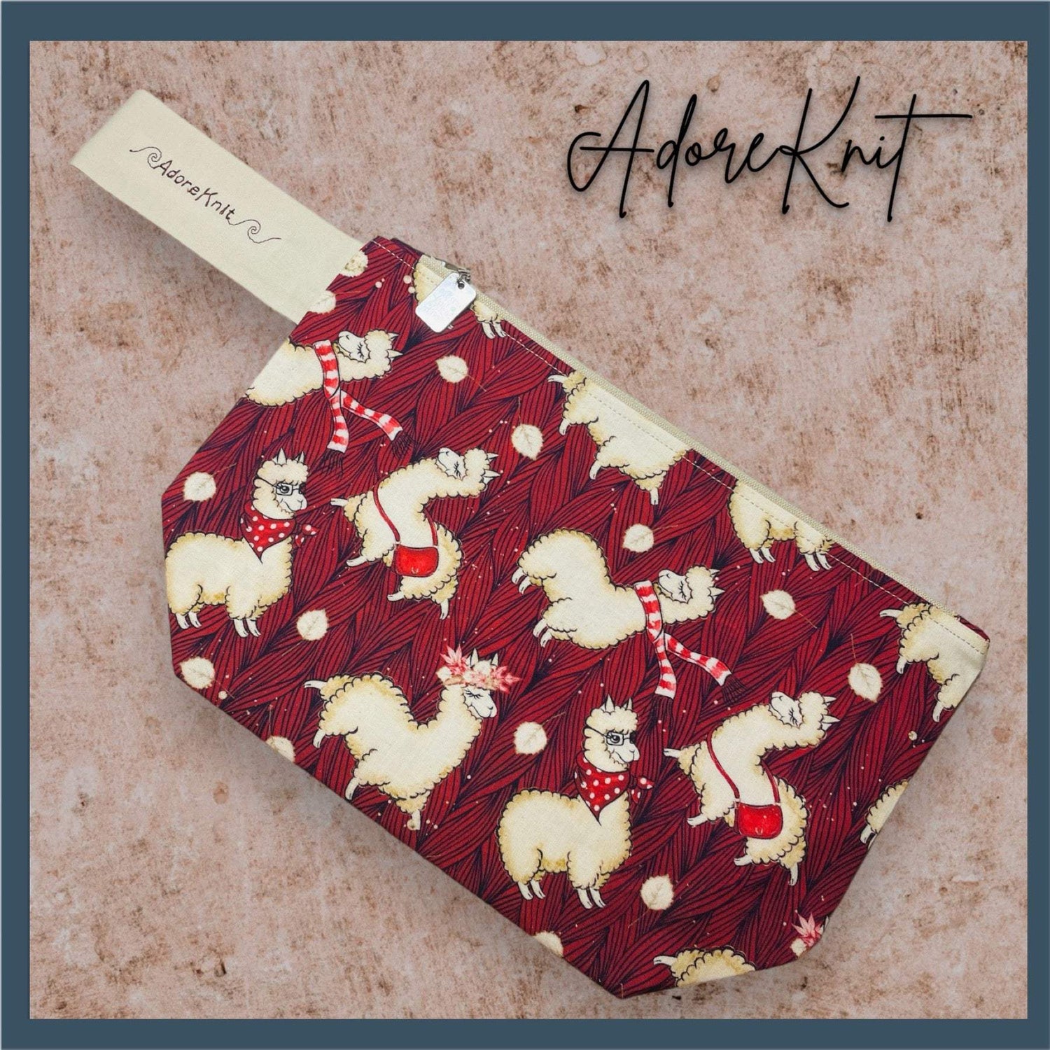 Alpacas with Handbags Project Bag - AdoreKnit