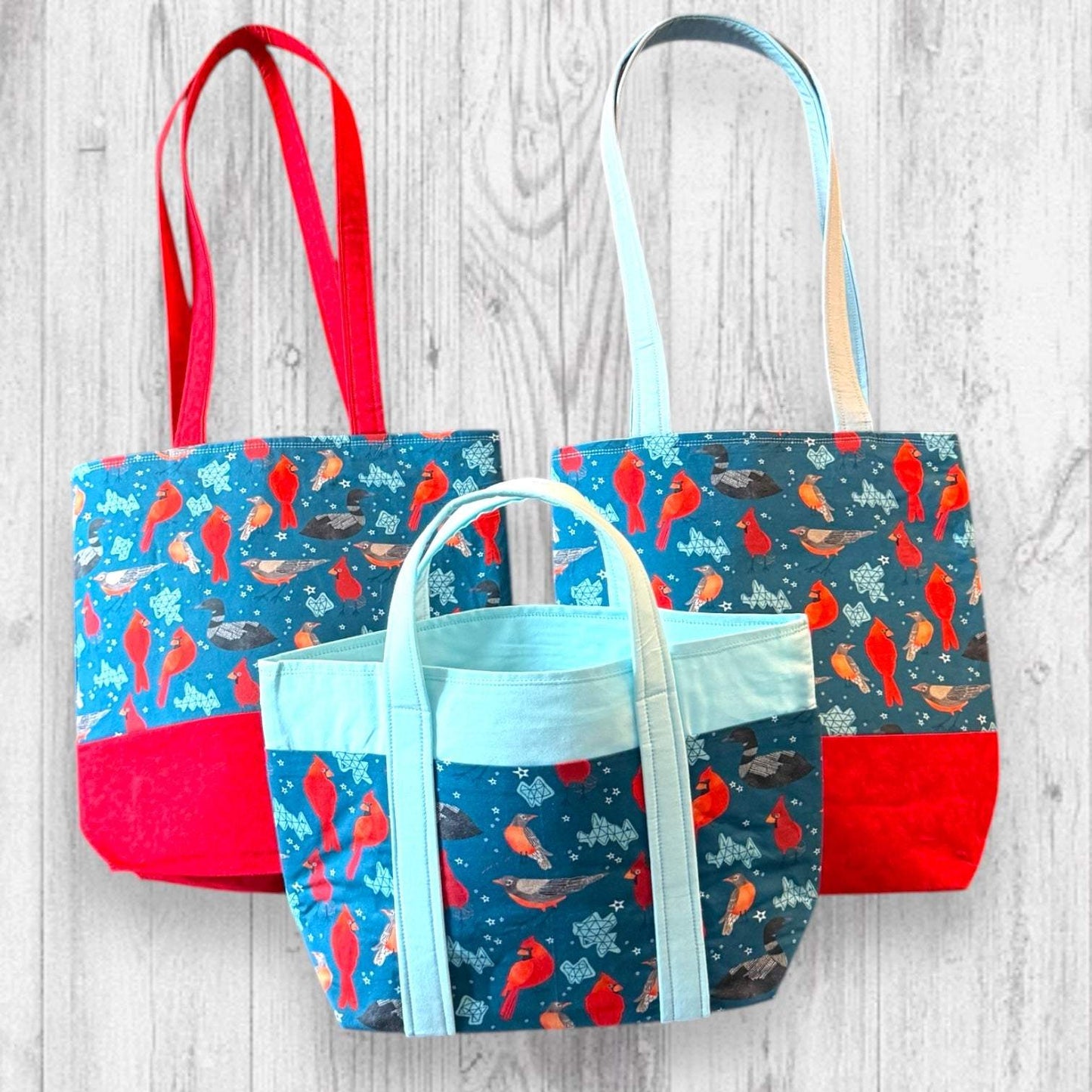 Red Feathers Warm Hearts Project Bag