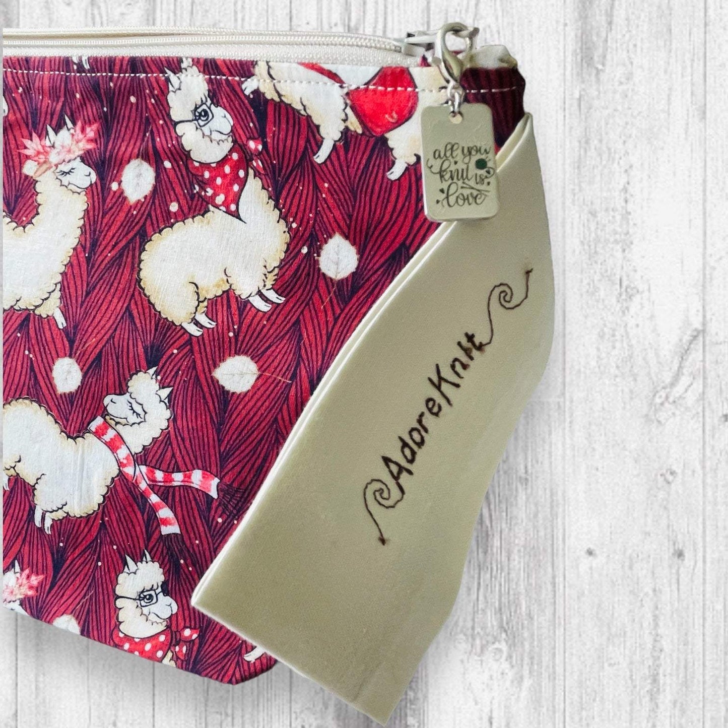 Alpacas with Handbags Project Bag - AdoreKnit