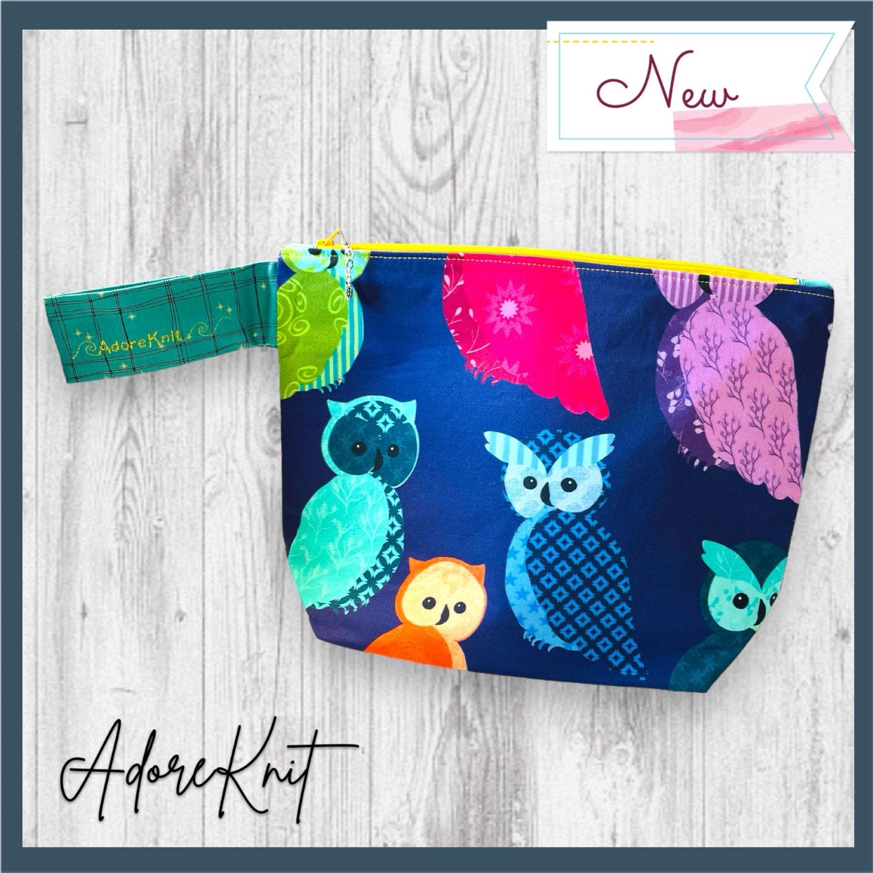 Hootiful Owl Project Bag -One of a Kind- - AdoreKnit