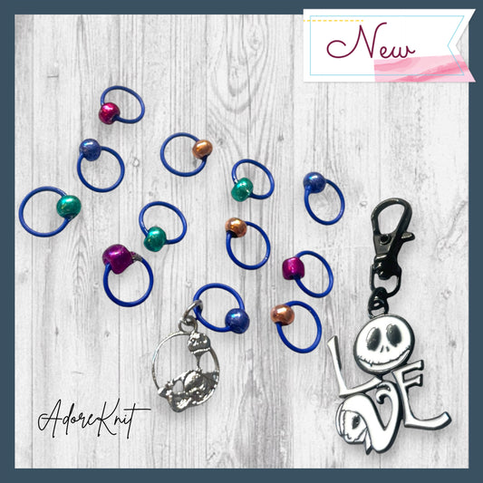 Love Never Dies Progress and Stitch Markers Nightmare Before Christmas