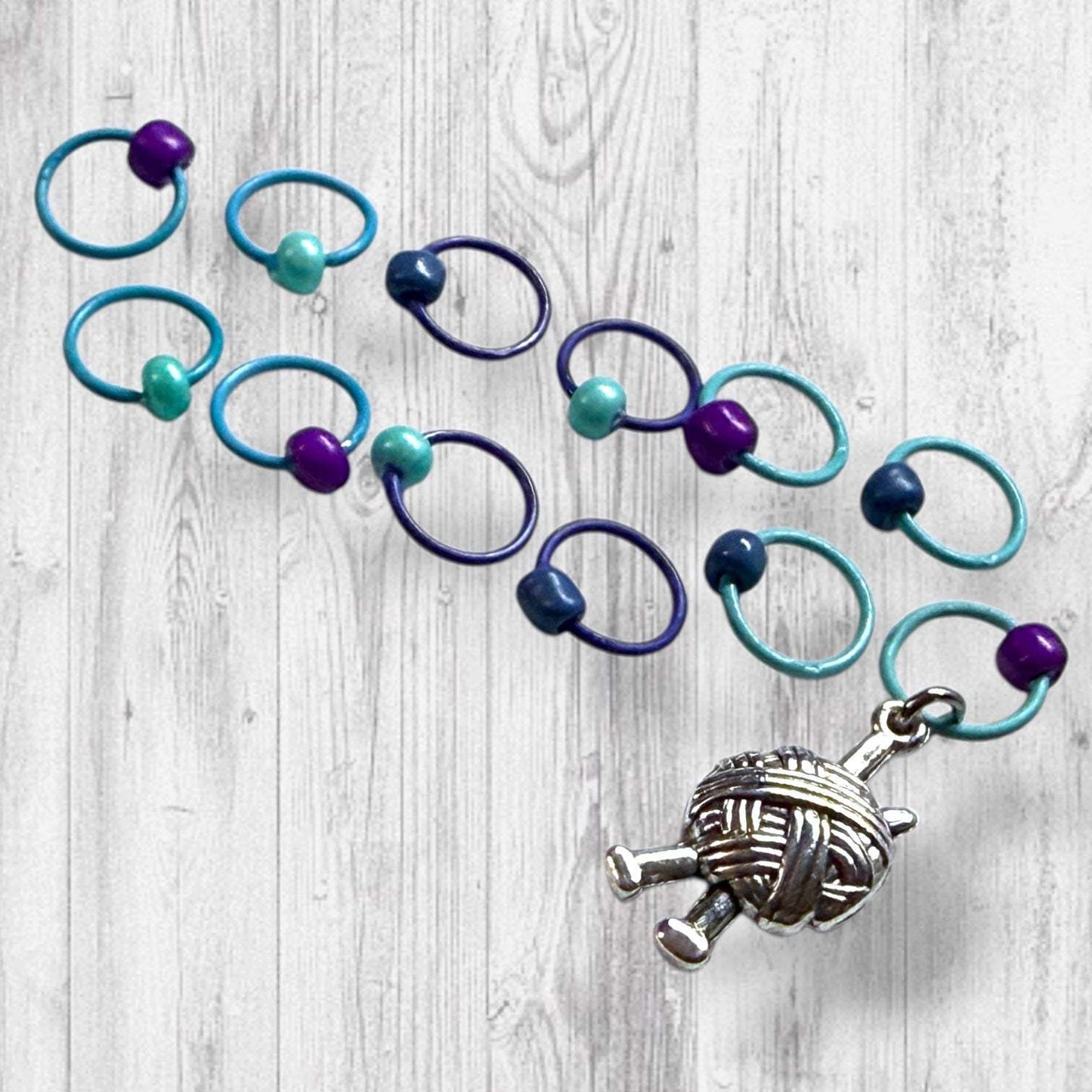 Knit Fast Die Warm Progress and Stitch Markers