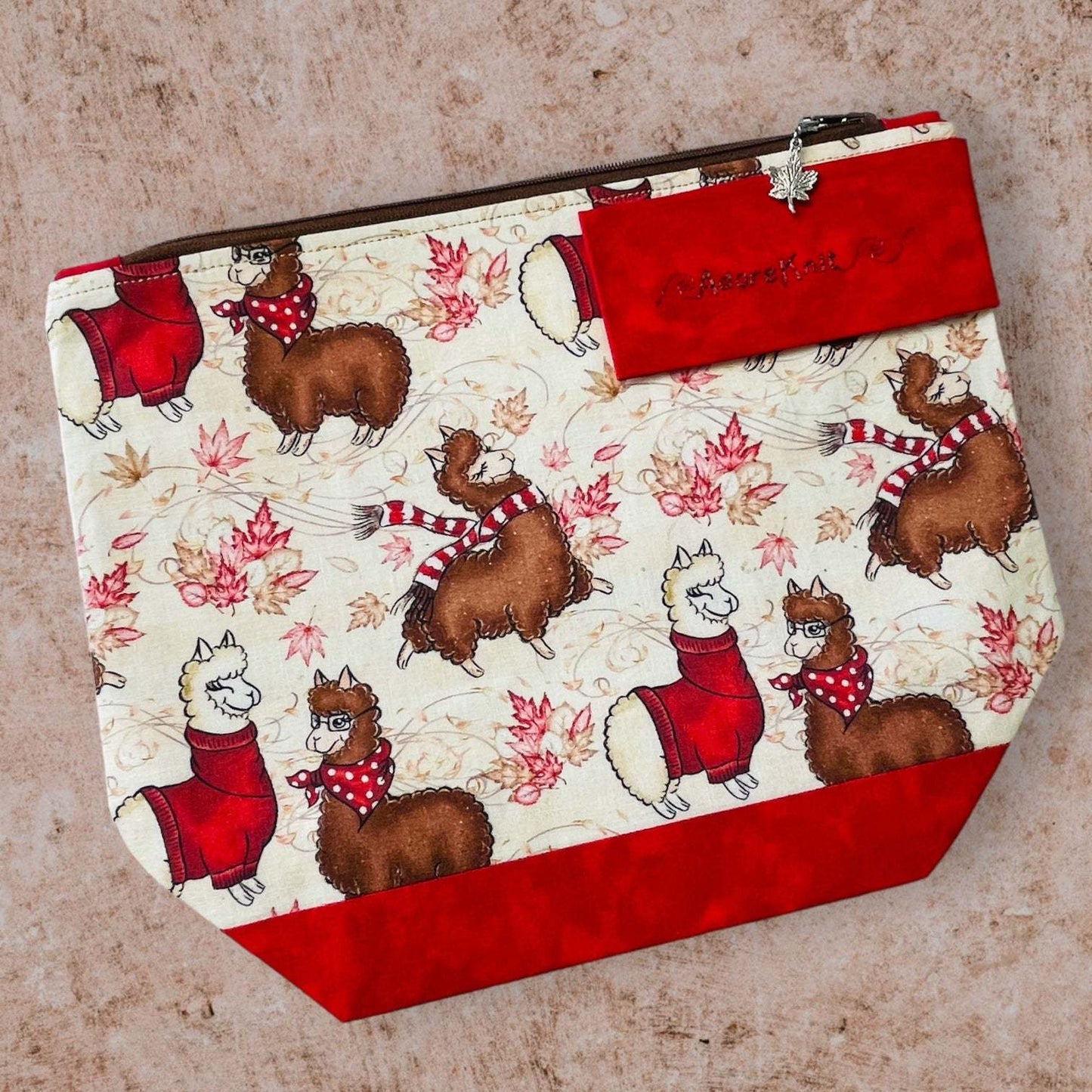 Alpacas in Scarves Project Bag - AdoreKnit