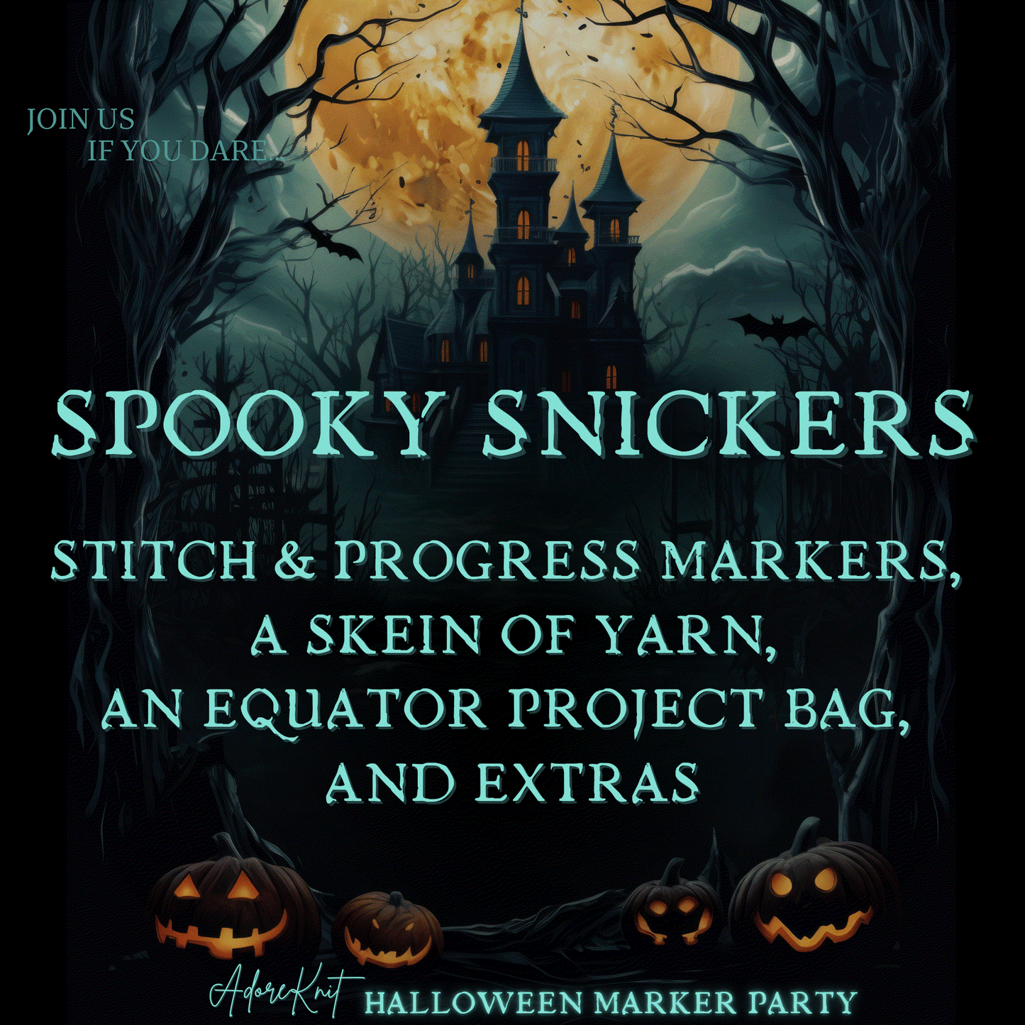 2025 Halloween Marker Party, 13 Days of Stitch & Progress Marker Club, Yarn, Project Bags