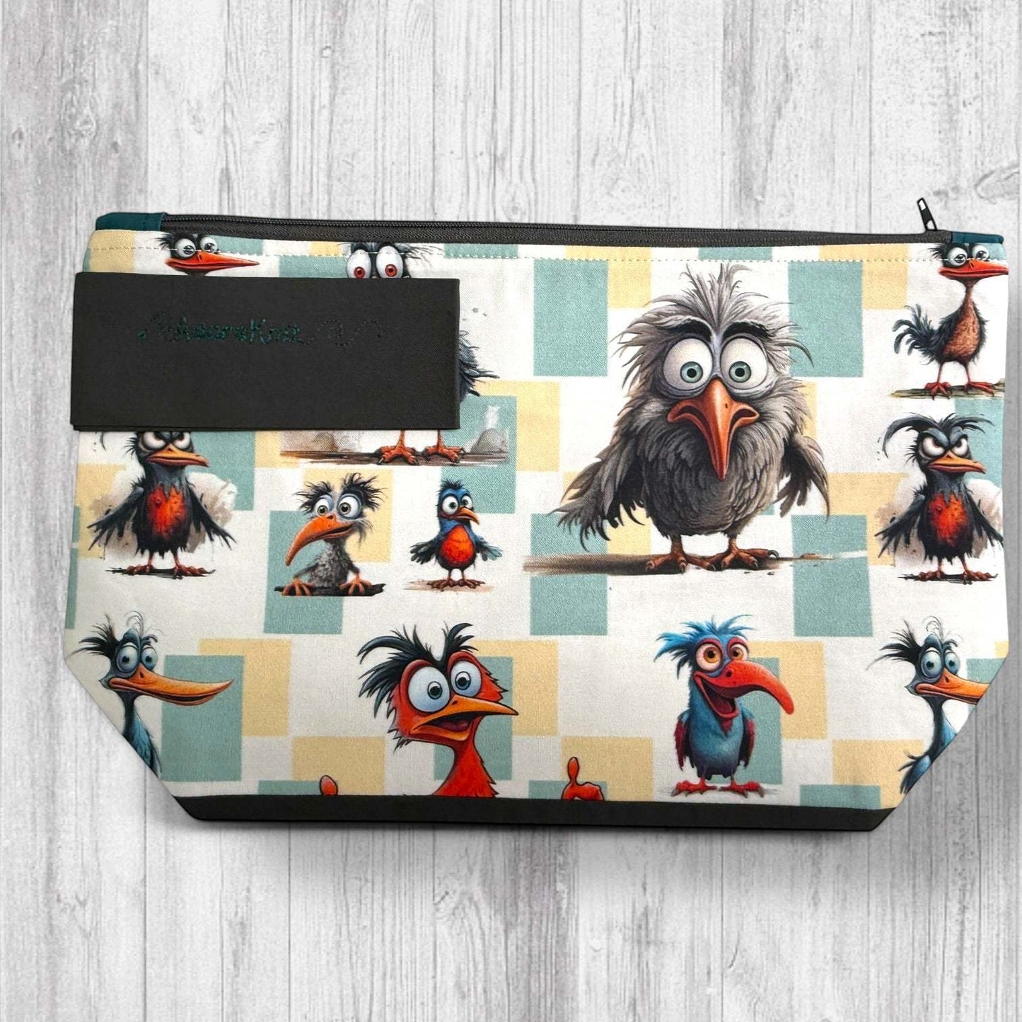 Feathered Fury Knitting Project Bag | Funny Bird Yarn Bag
