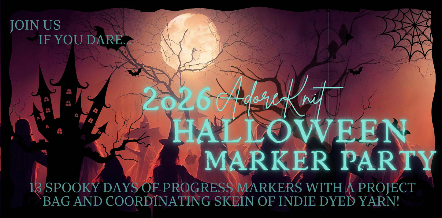 2026 Halloween Marker Party Countdown, Knitting Stitch Markers, Crochet Progress Markers, Halloween Project Bag Option, 13 Day Halloween Advent for Knitters