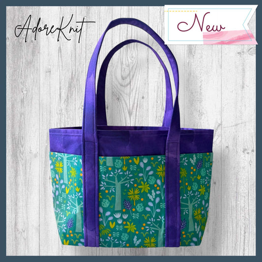 Nothing Suspicious in These Woods Project Bag | Butterfly and Forest Knitting Bag
