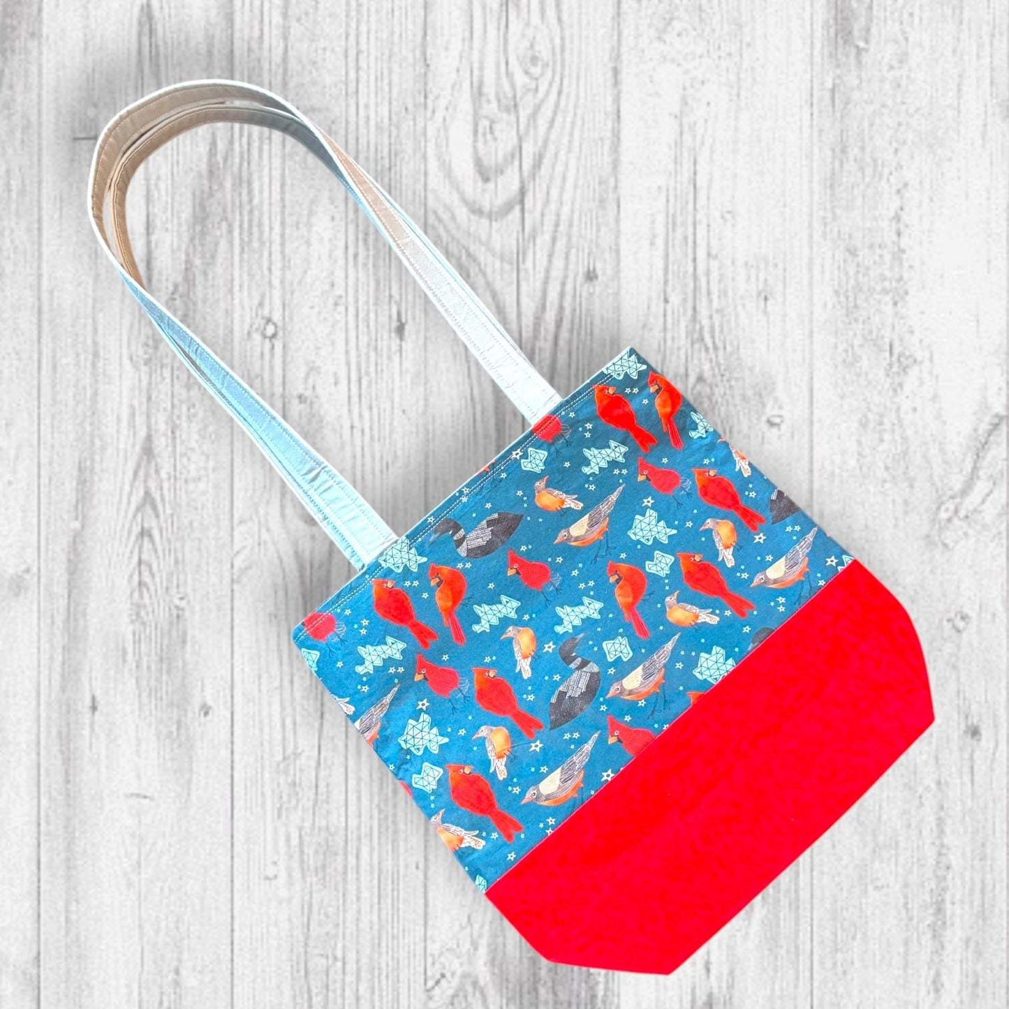 Red Feathers Warm Hearts Project Bag