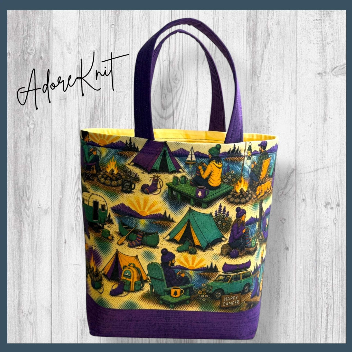 Camp Side Stitches Project Bag