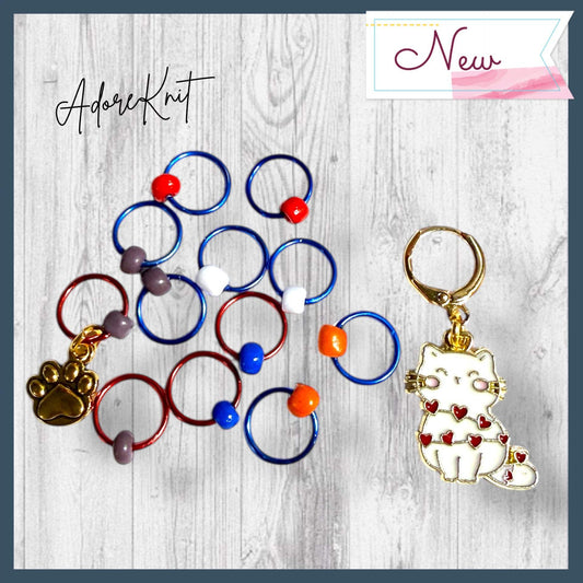 Wrapped & Whiskered Progress & Stitch Markers