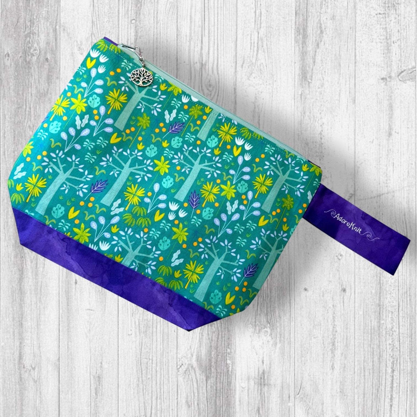 Nothing Suspicious in These Woods Project Bag | Butterfly and Forest Knitting Bag