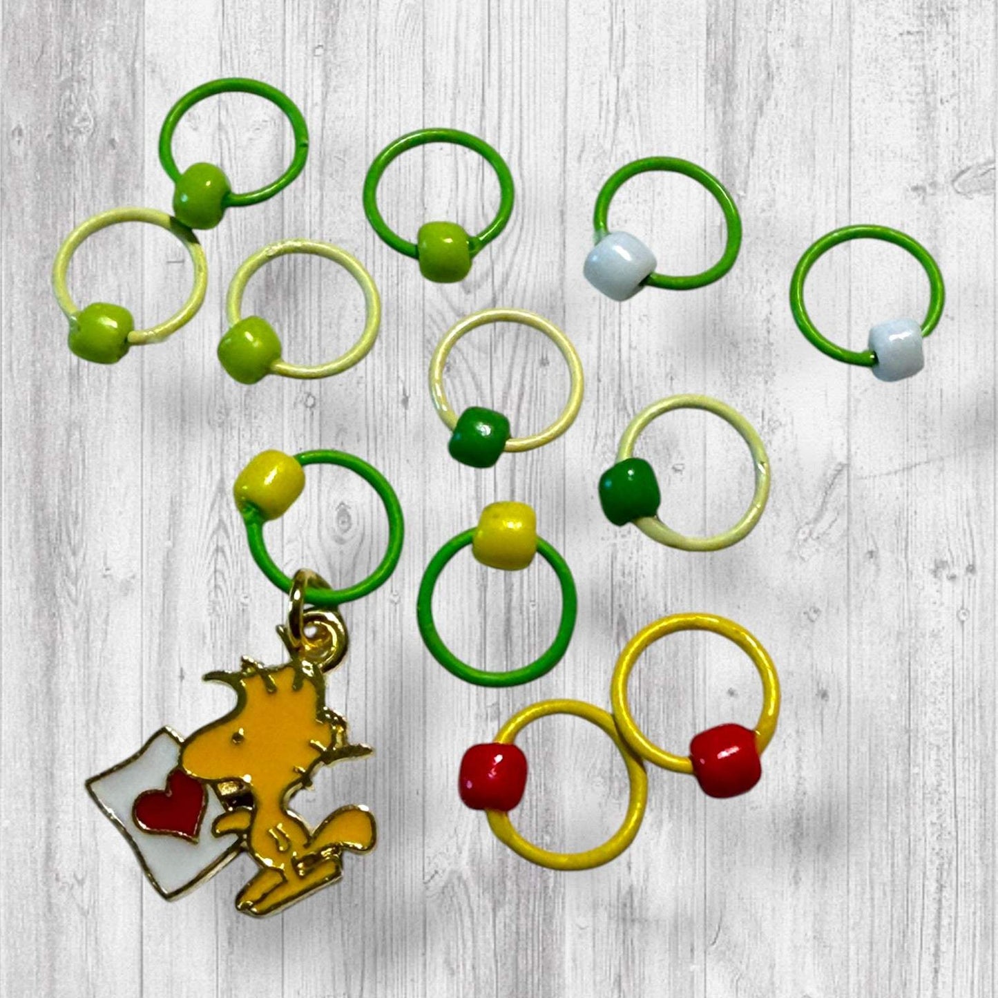 Jurassic Love Letter Progress and Stitch Markers Snoopy