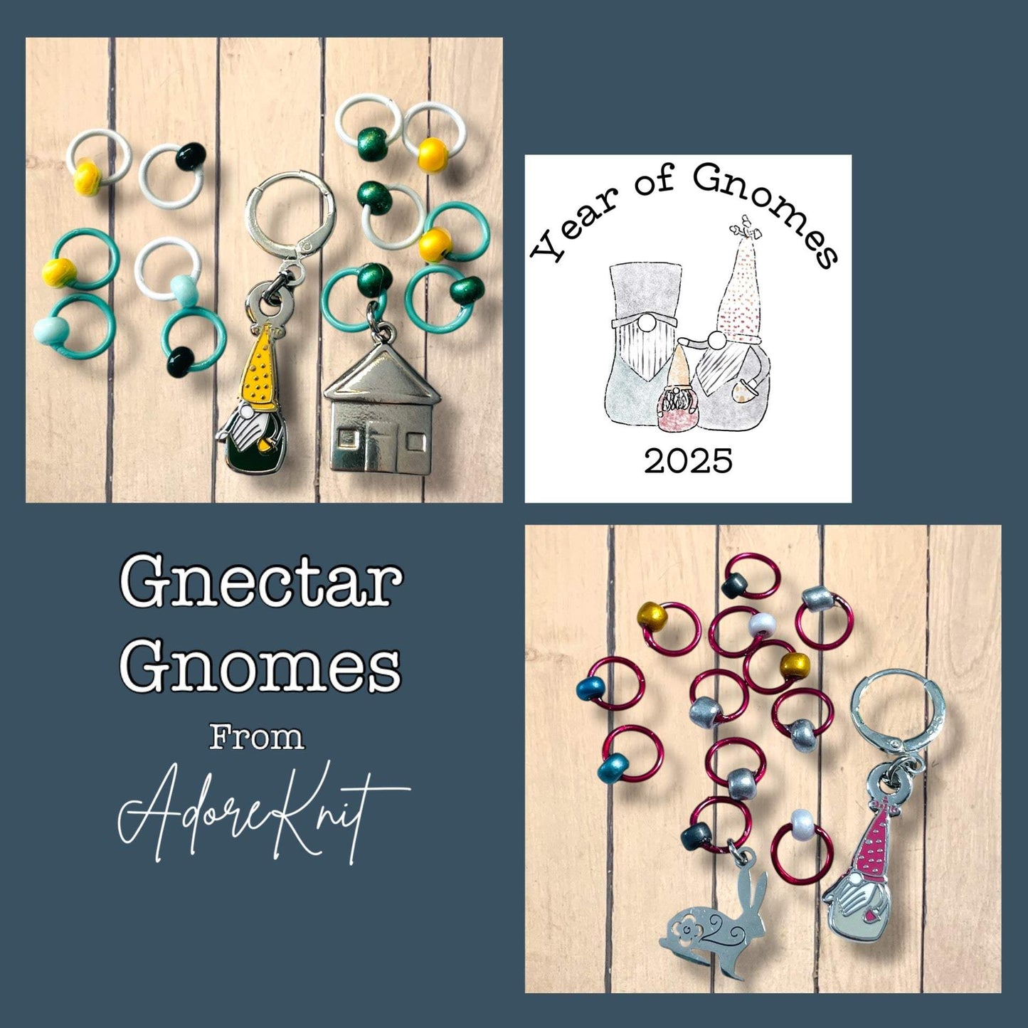 2025 Gnectar Gnome Progress and Stitch Markers for Imagined Landscapes