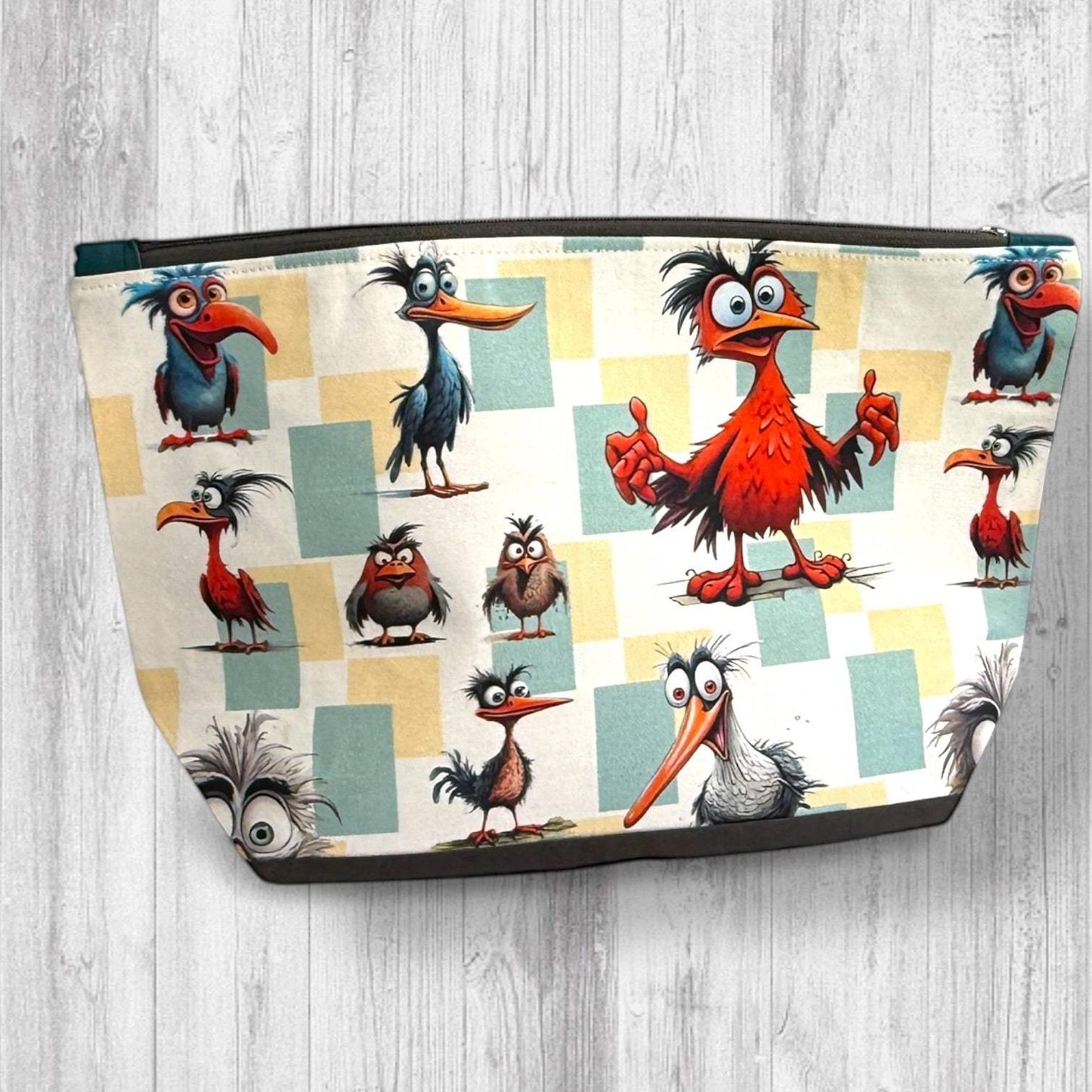 Feathered Fury Knitting Project Bag | Funny Bird Yarn Bag