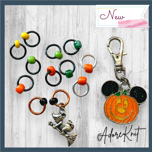 The Pumpkin Mouse Progress and Stitch Markers - AdoreKnit