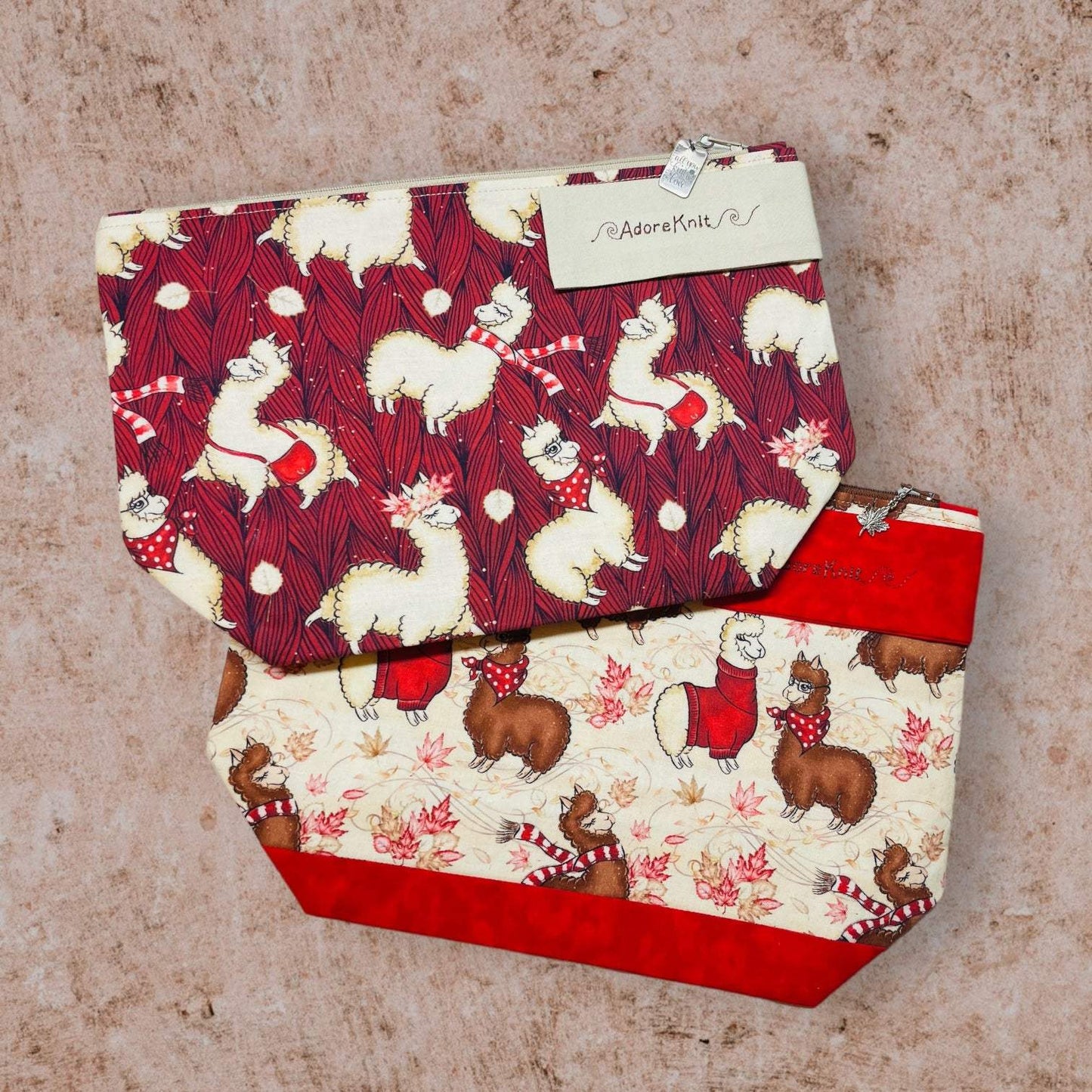 Alpacas with Handbags Project Bag - AdoreKnit