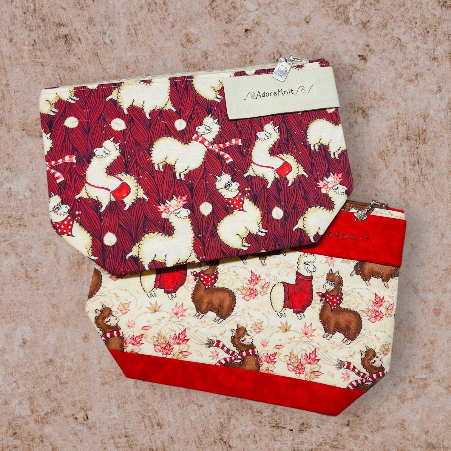 Alpacas with Handbags Project Bag - AdoreKnit