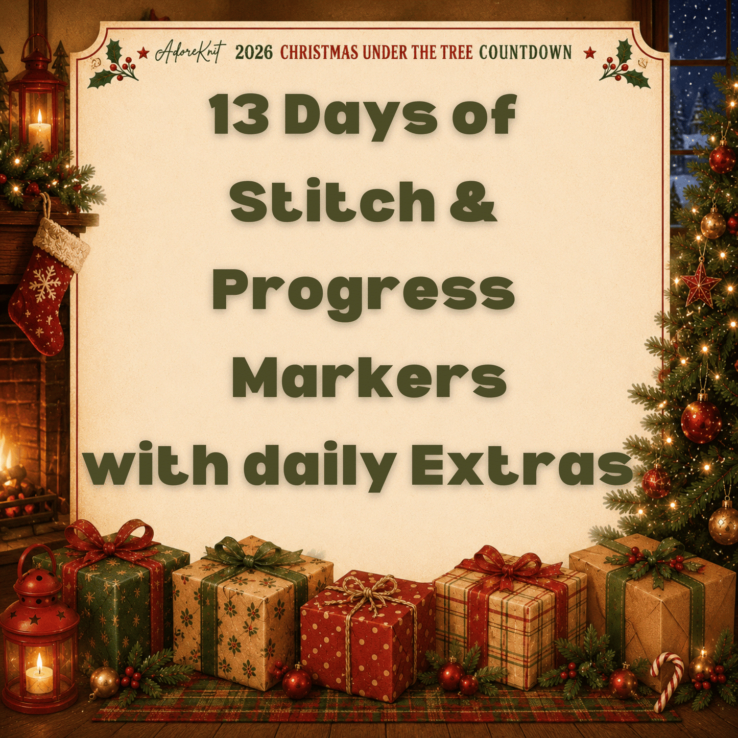 2026 Christmas Under the Tree Countdown | Christmas Stitch Marker Advent | AdoreKnit