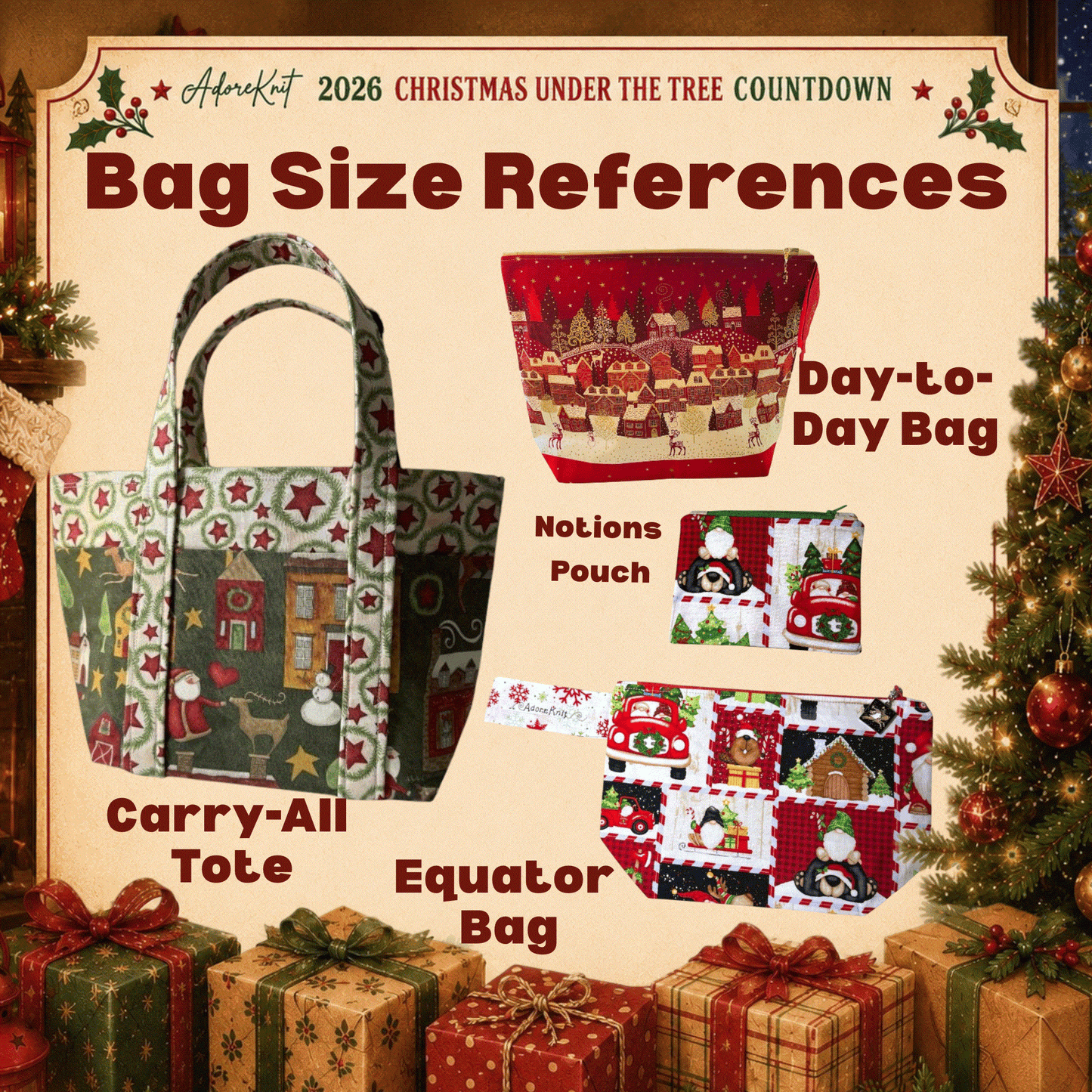 2026 Christmas Under the Tree Countdown | Christmas Stitch Marker Advent | AdoreKnit
