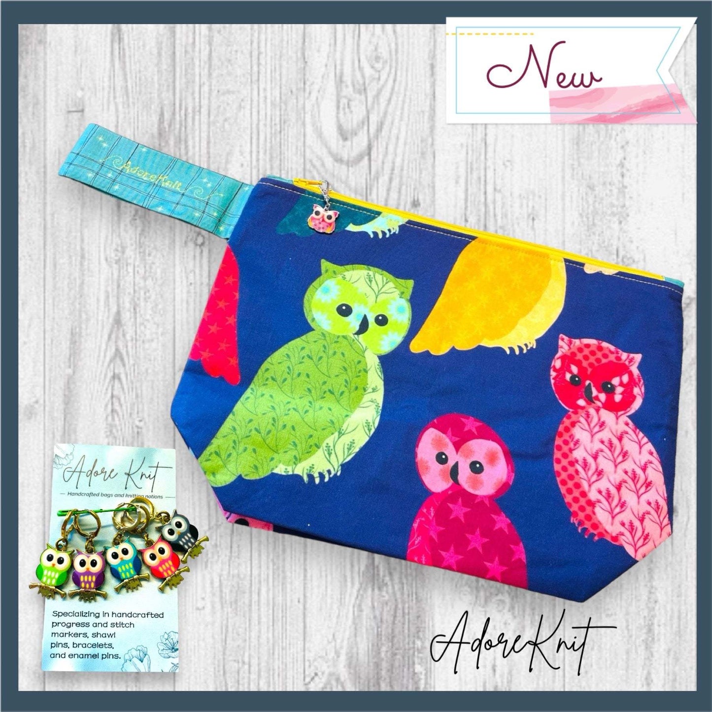 Hootiful Owl Project Bag -One of a Kind-