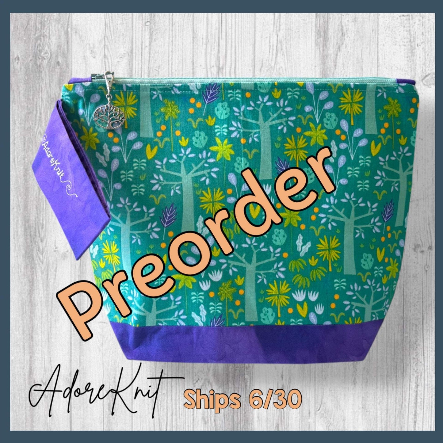 Nothing Suspicious in These Woods Project Bag | Butterfly and Forest Knitting Bag
