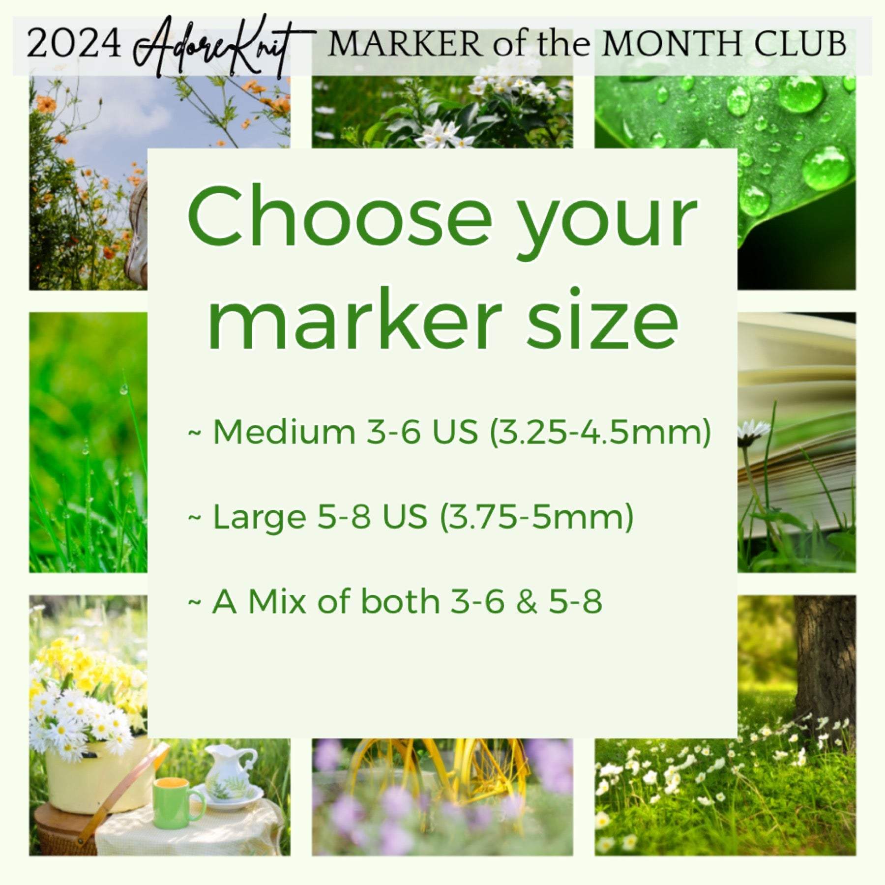 2023 Marker of the Month Club, a monthly surprise set of progress and stitch markers - AdoreKnit